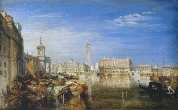 Bridge of Sighs, Ducal Palace and Custom-House, Venice: Canaletti Painting exhibited 1833 by Joseph Mallord William Turner 1775-1851