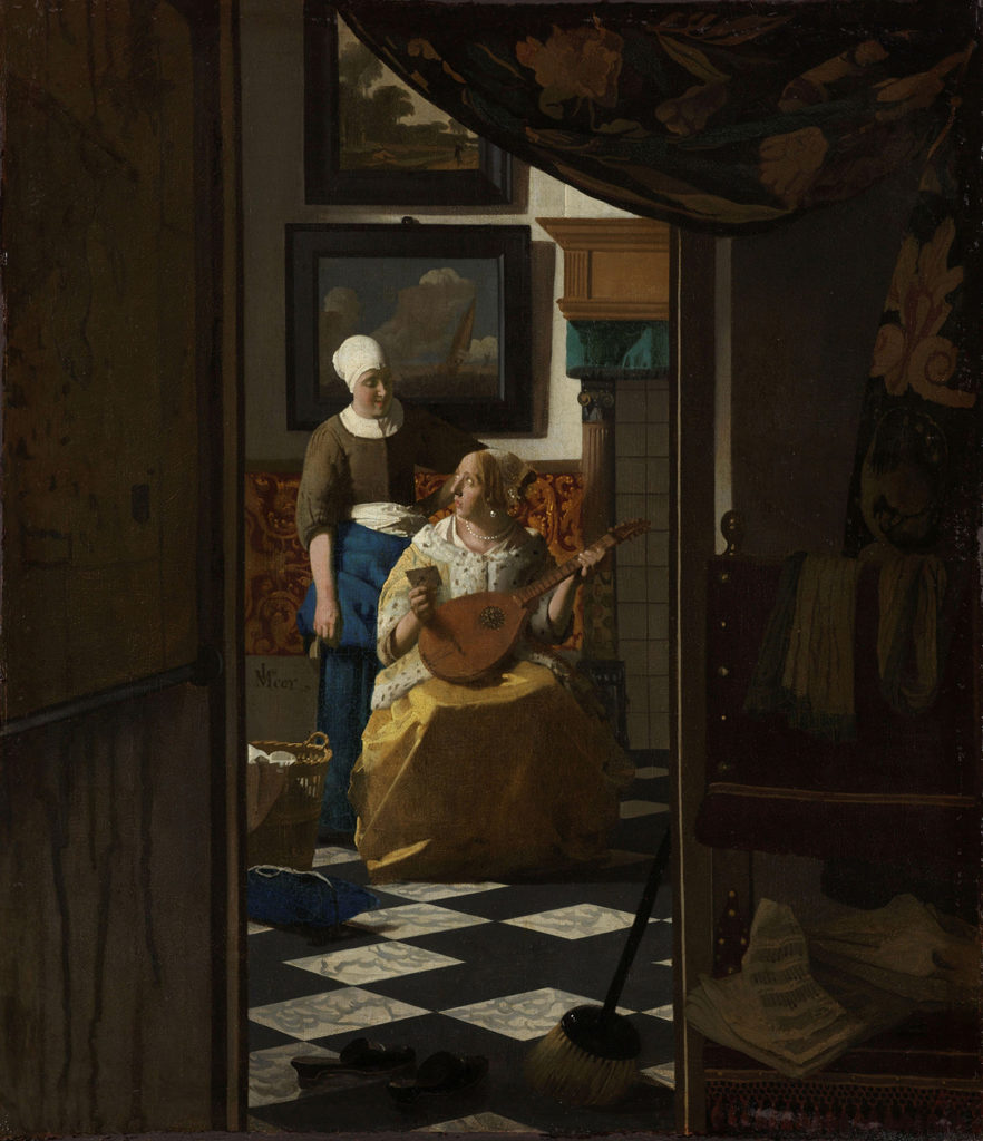Johannes Vermeer, The Love Letter, Oil on canvas, ca. 1669 - ca. 1670, Rijksmuseum, Amsterdam.