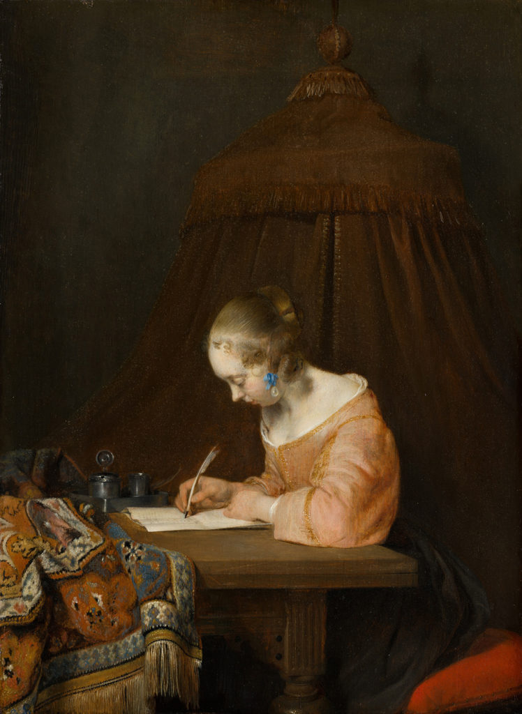 Gerard ter Borch, Woman Writing a Letter, c. 1655. Mauritshuis.