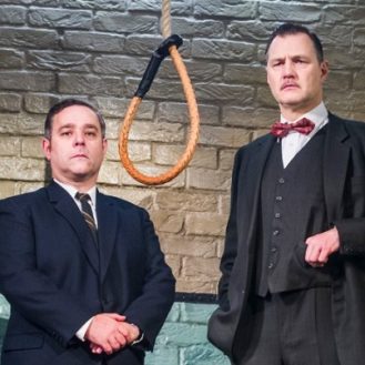 Andy Nyman and David Morrissey in Hangmen at Wyndhams Theatre. Photo Tristram Kenton.